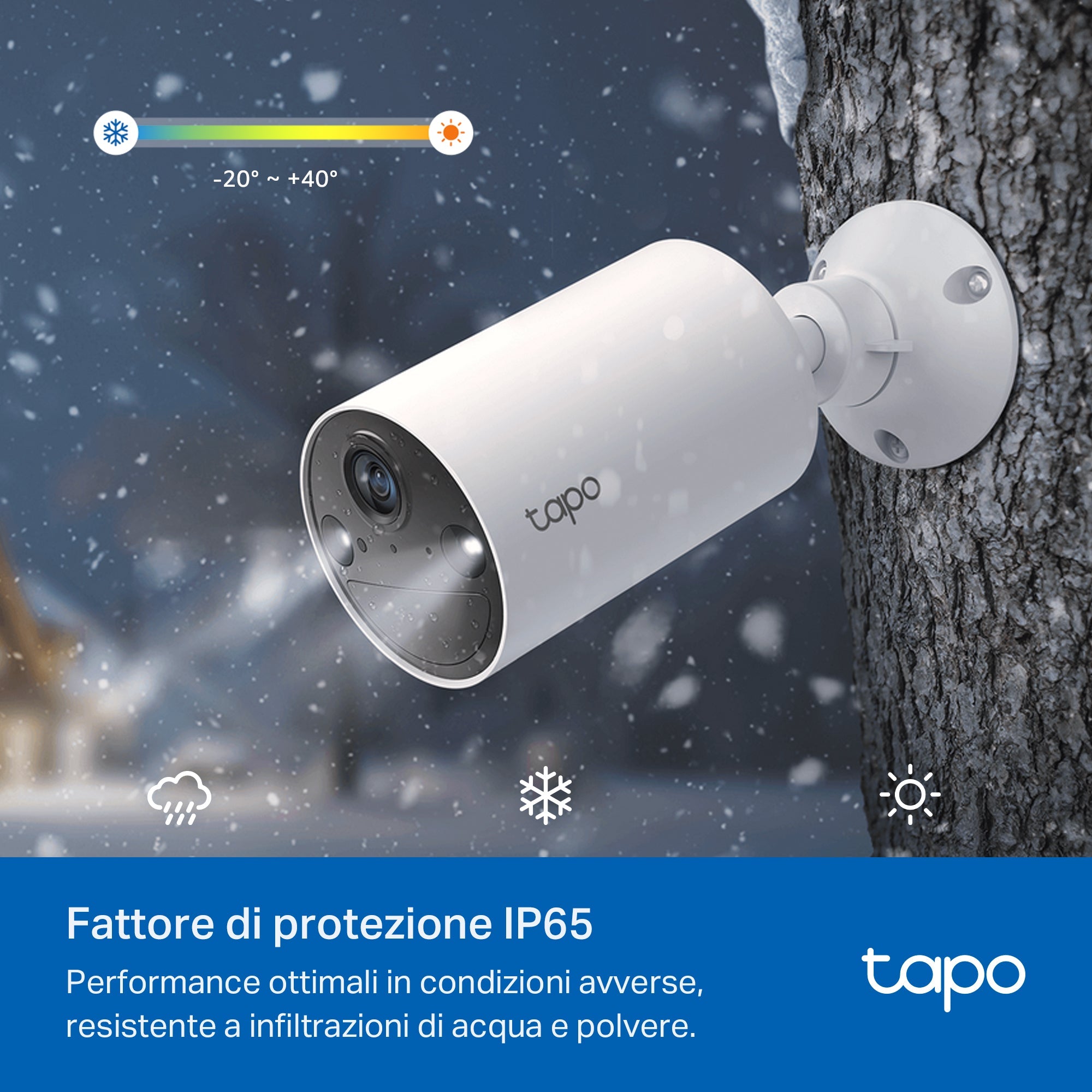 Tapo C410 Telecamera Wi-Fi Esterno a Batteria 2K 3MP, Visione Notturna a Colori, 4pz