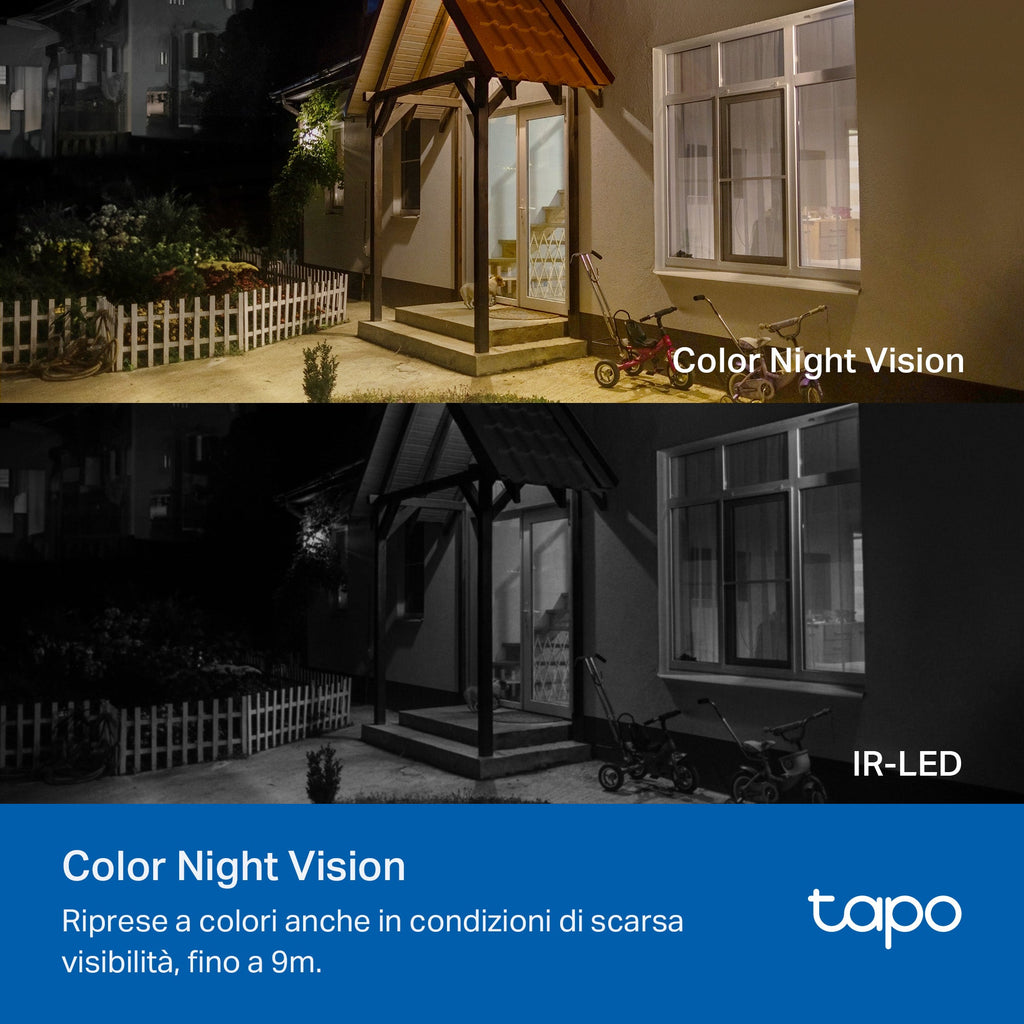 Tapo C410 KIT Telecamera Wi-Fi Esterno a Batteria 2K 3MP con Panello Solare, Visione Notturna a Colori