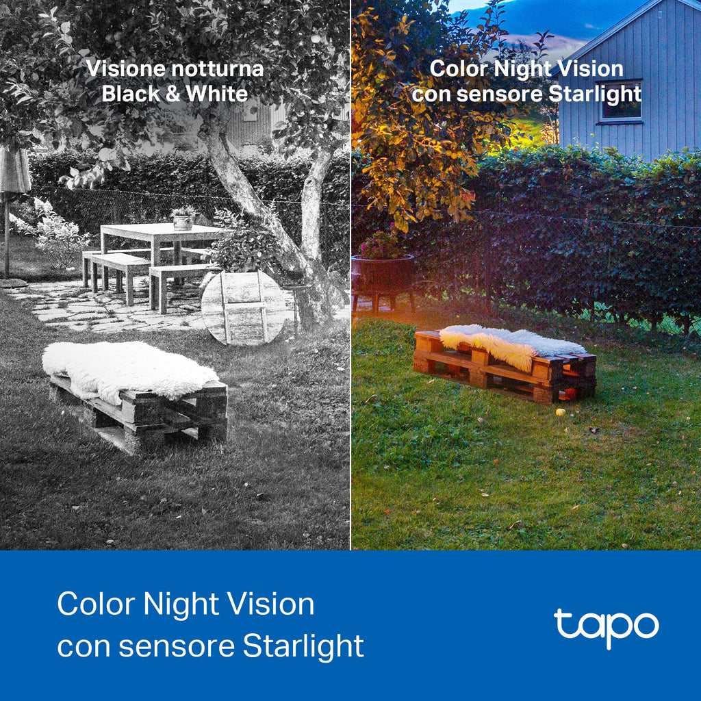 Tapo C425 Telecamera Wi-Fi Esterno a Batteria 2K 4MP, Visione Notturna a Colori, Base Magnetica