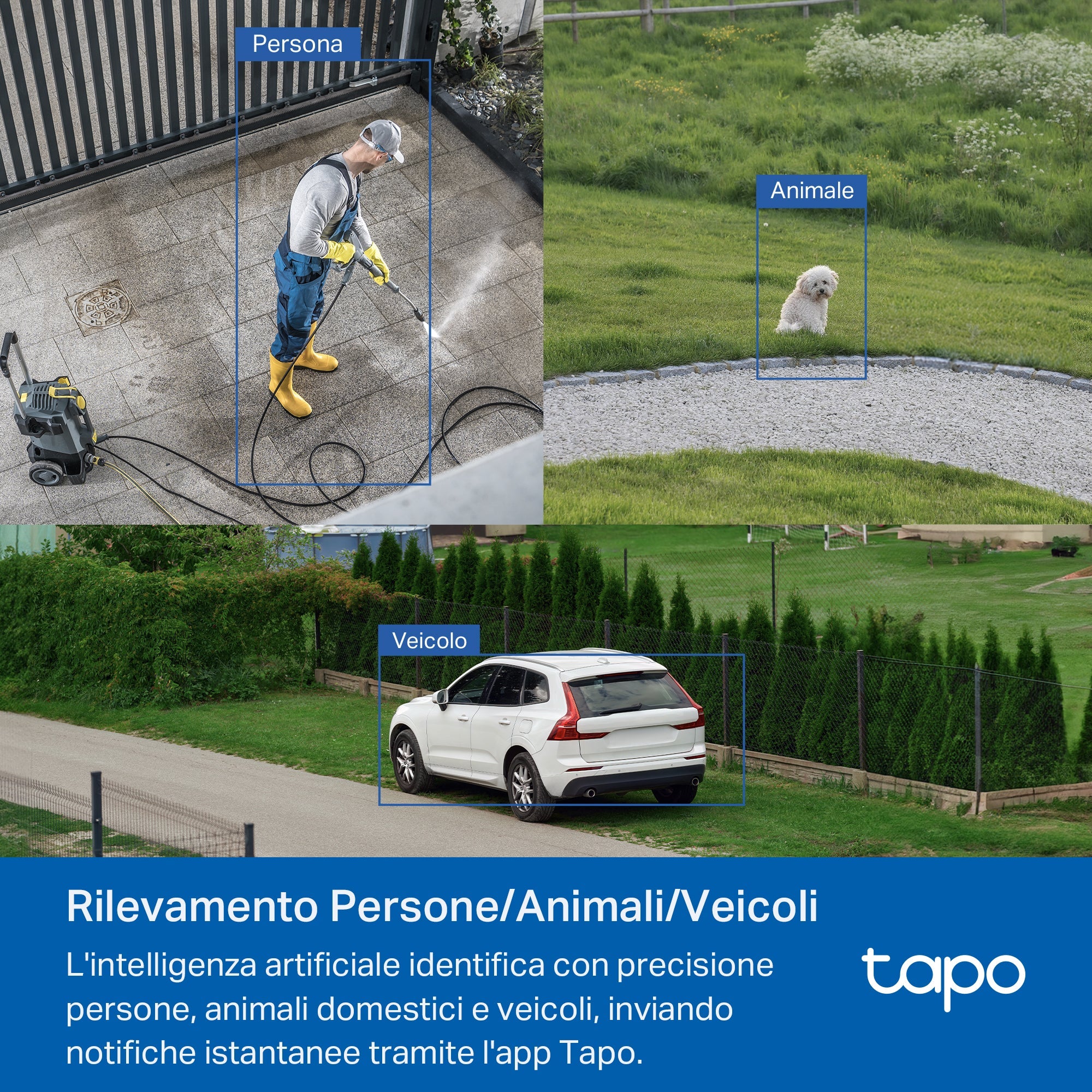 Tapo C530WS Telecamera Wi-Fi Esterno, 3K 5MP, 360° Visuale, Visione Notturna a Colori Starlight, Wi-Fi/Ethernet, 2pz, ⚠️Non a batteria