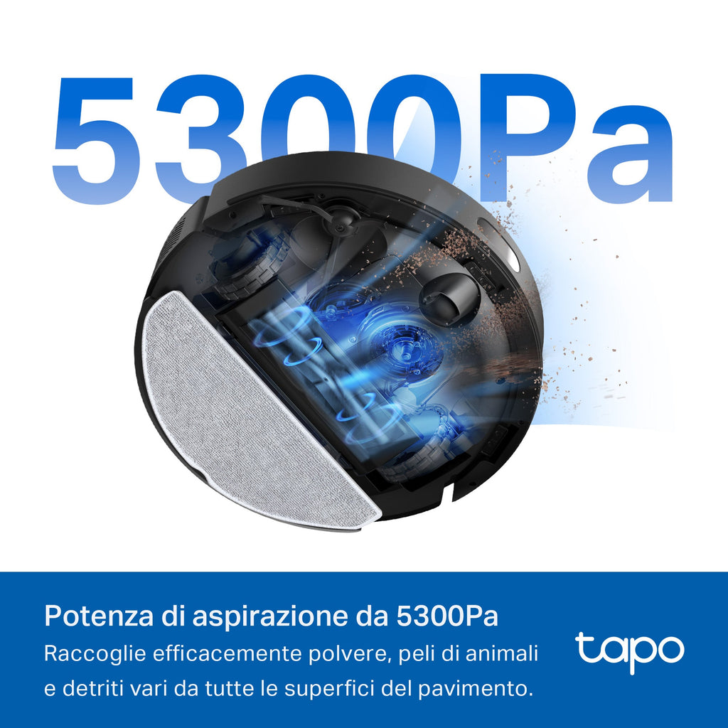Tapo RV30 Max Robot Aspirapolvere, Doppia Navigazione LiDAR+IMU, ⚠️Offerta Prime Una Videocamera In Omaggio