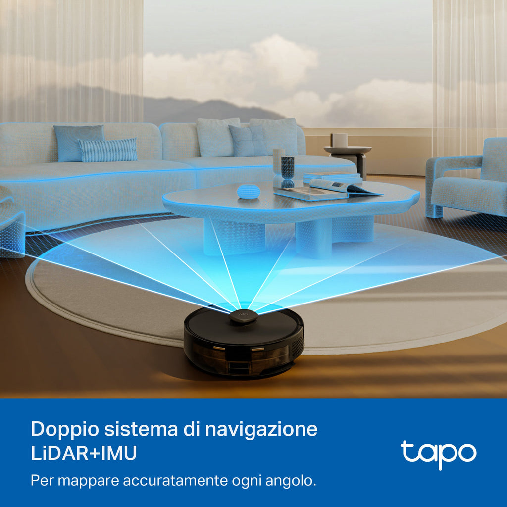 Tapo RV30 Max Robot Aspirapolvere, Doppia Navigazione LiDAR+IMU, ⚠️Offerta Prime Una Videocamera In Omaggio