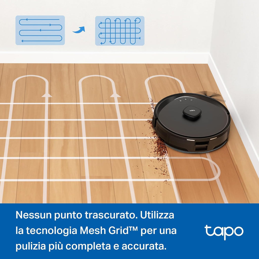 Tapo RV30 Max Plus Robot Aspirapolvere, All-in-one, Doppia Navigazione LiDAR+IMU,⚠️Aggiungi al carrello: Un Faretto LED gratis!