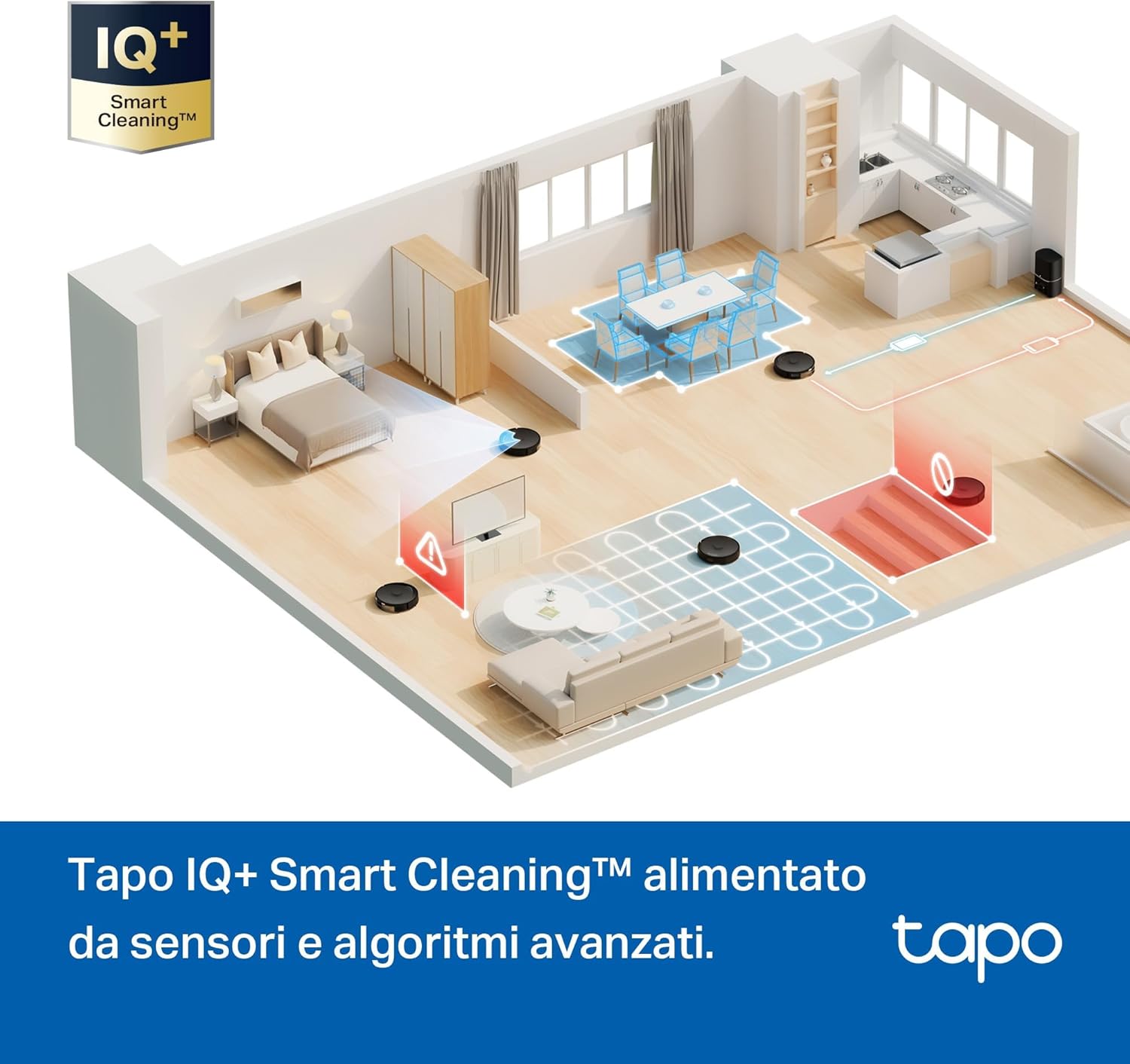 Tapo RV30 Max Plus Robot Aspirapolvere, All-in-one, Doppia Navigazione LiDAR+IMU,⚠️Aggiungi al carrello: Un Faretto LED gratis!