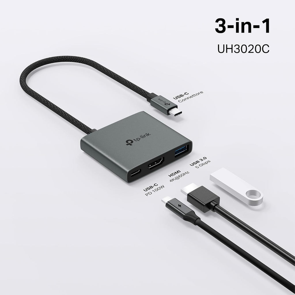 UH3020C Hub USB-C 3 in 1, HDMI 4K@60Hz TP-Link Showroom viveresmart.store & augmentedrealityoffers.com - P. IVA 02867250694 - DI PENTA ALESSIO - VIALE NETTUNO 167, 66023, FRANCAVILLA AL MARE (CH) - REA CH-438573