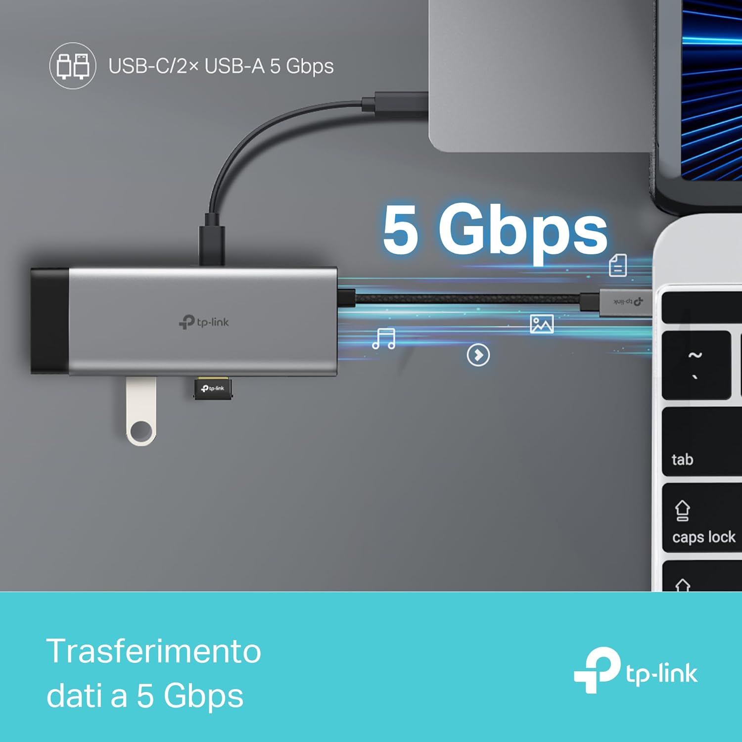 UH5020C Hub USB-C 5 in 1, HDMI 4K@60Hz TP-Link Showroom viveresmart.store & augmentedrealityoffers.com - P. IVA 02867250694 - DI PENTA ALESSIO - VIALE NETTUNO 167, 66023, FRANCAVILLA AL MARE (CH) - REA CH-438573