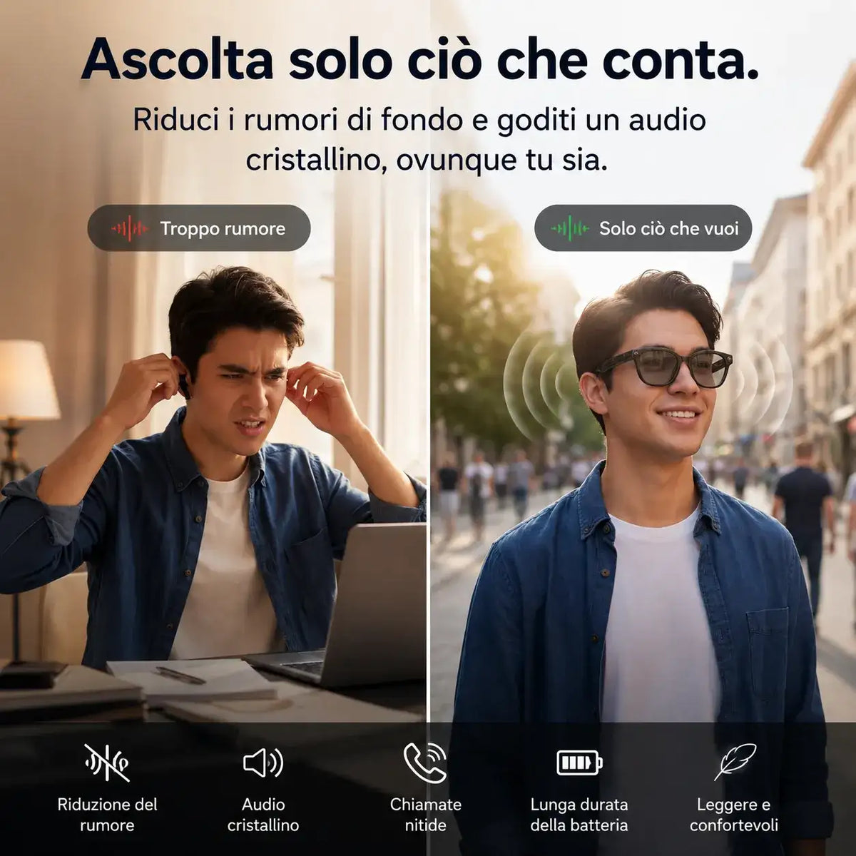 Occhiali Smart AI HD 8MP - MercatoneSmart.it