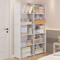 Armadio Guardaroba Salvaspazio con Tenda Scorrevole 155x80x28 cm – Organizzatore Multiuso per Camera, Cameretta e Lavanderia-Bianco