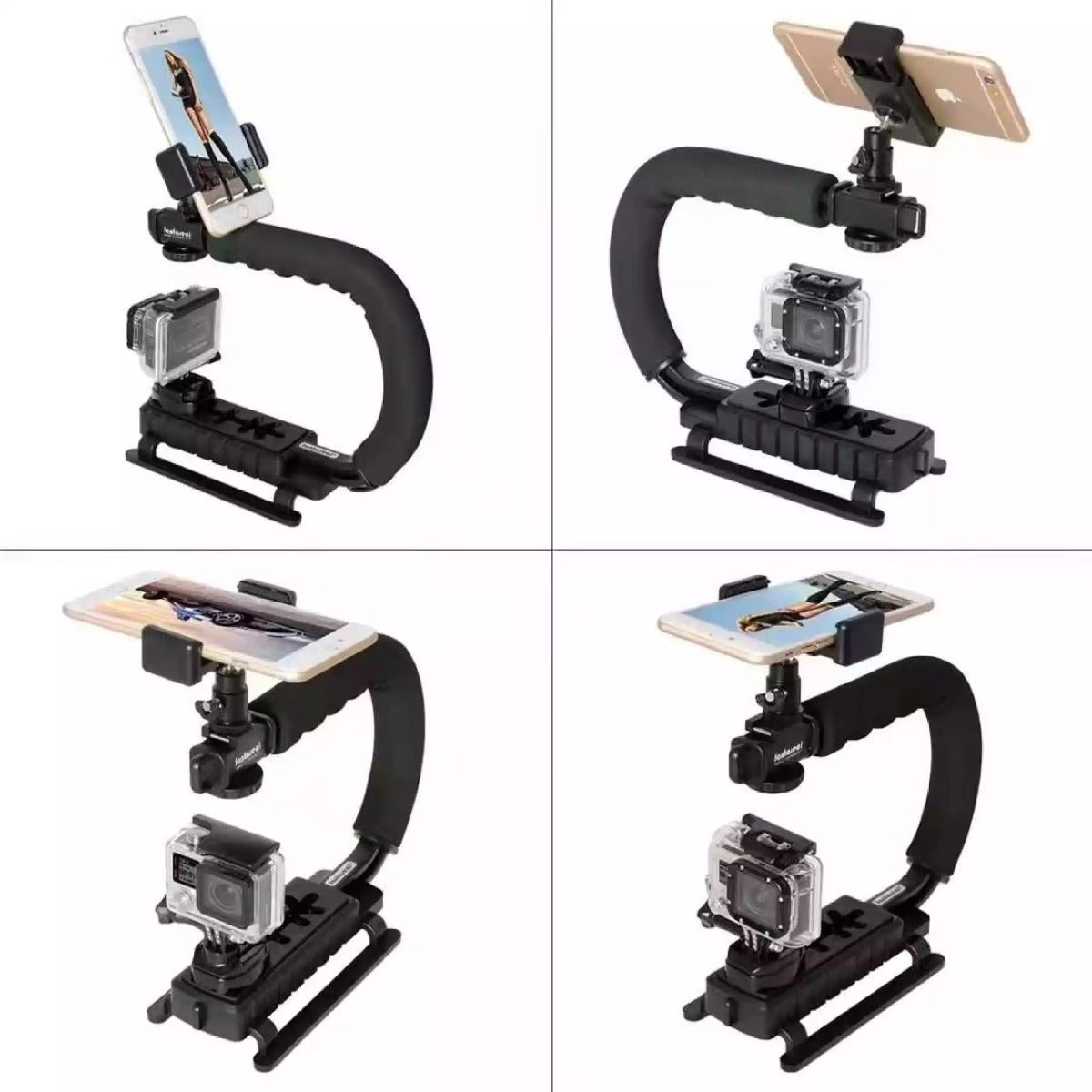 kit treppiede video con microfono a luce led kit di registrazione video per smartphone supporto per fotocamera portatile a forma di u