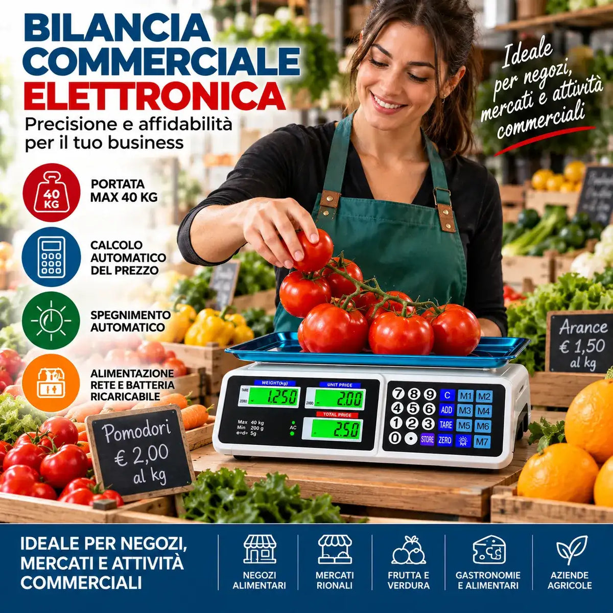 Bilancia Commerciale Digitale 40Kg - MercatoneSmart.it