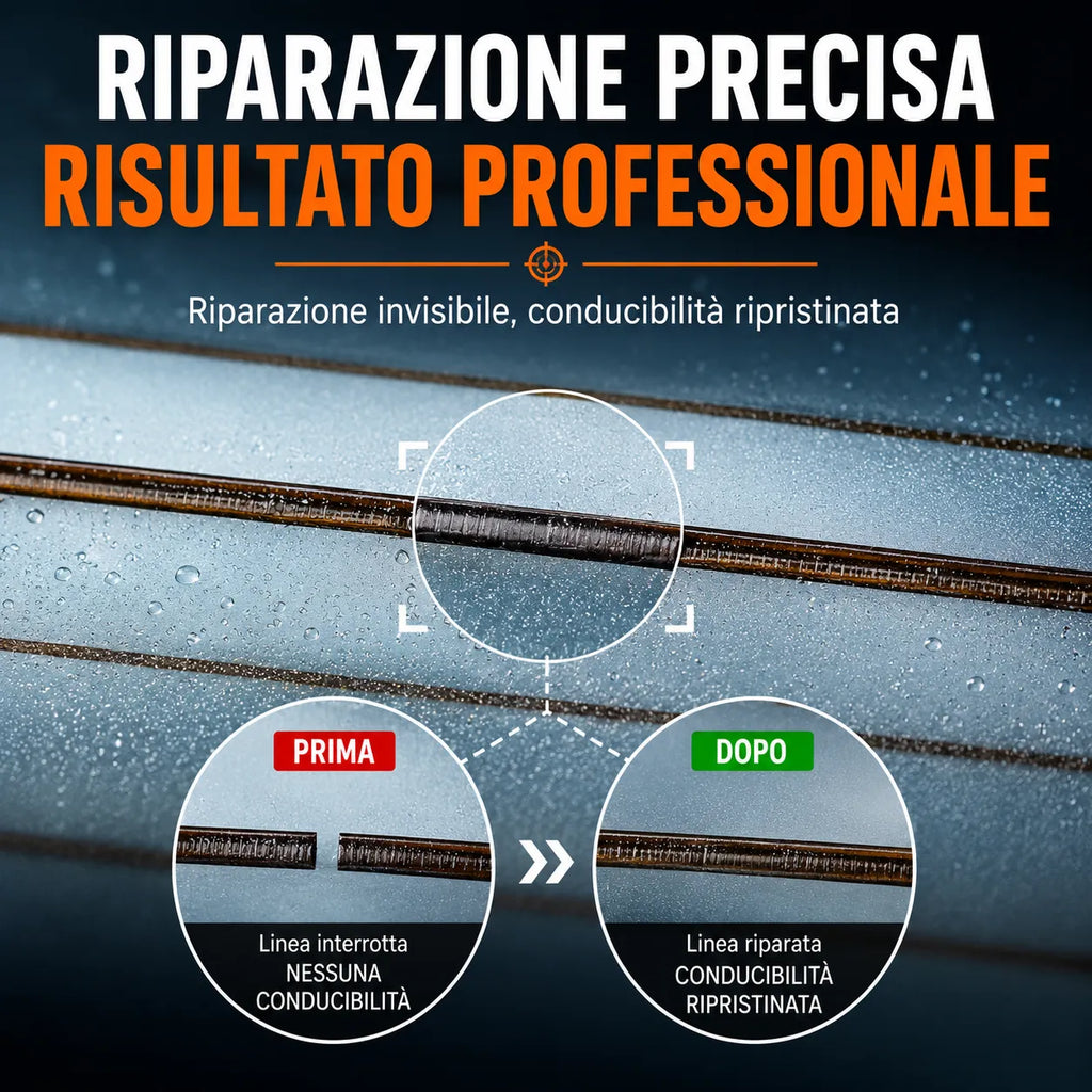 Visbella Kit di Riparazione Fai da Te per Sbrinatore Lunotto Posteriore – Ripara Linee della Griglia del Vetri
