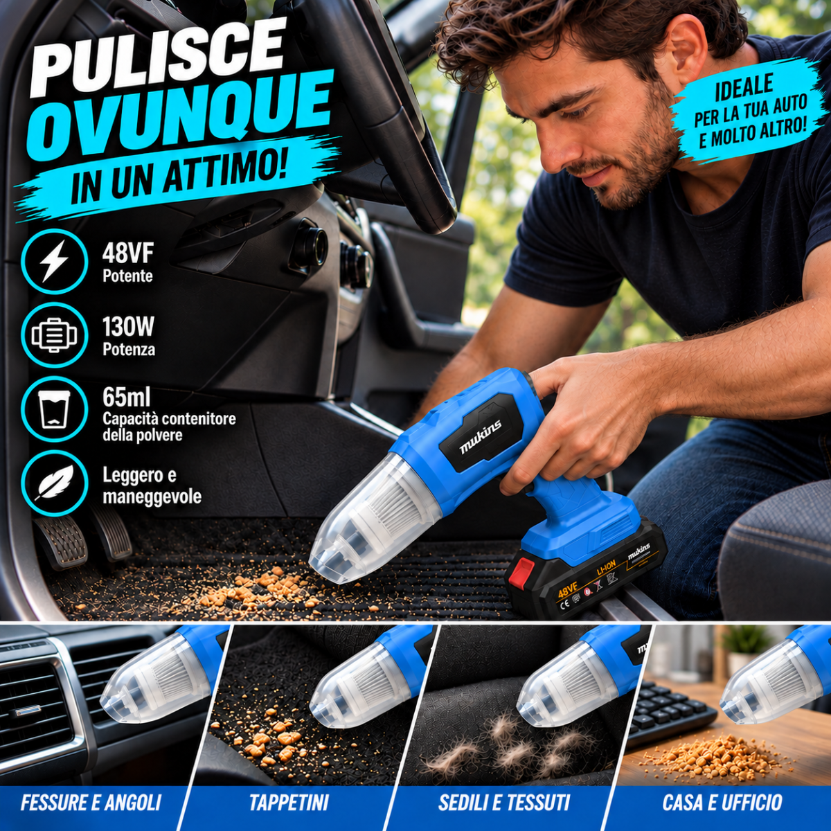 Mini Aspirapolvere 130W
