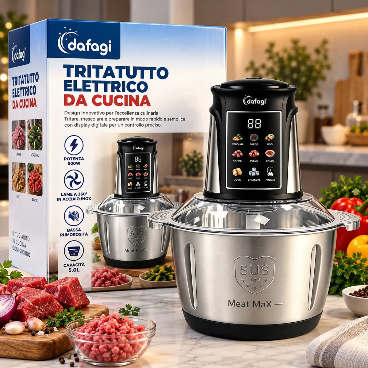 Tritatutto DAFAGI 5L 500W Touch - Mercatone Smart