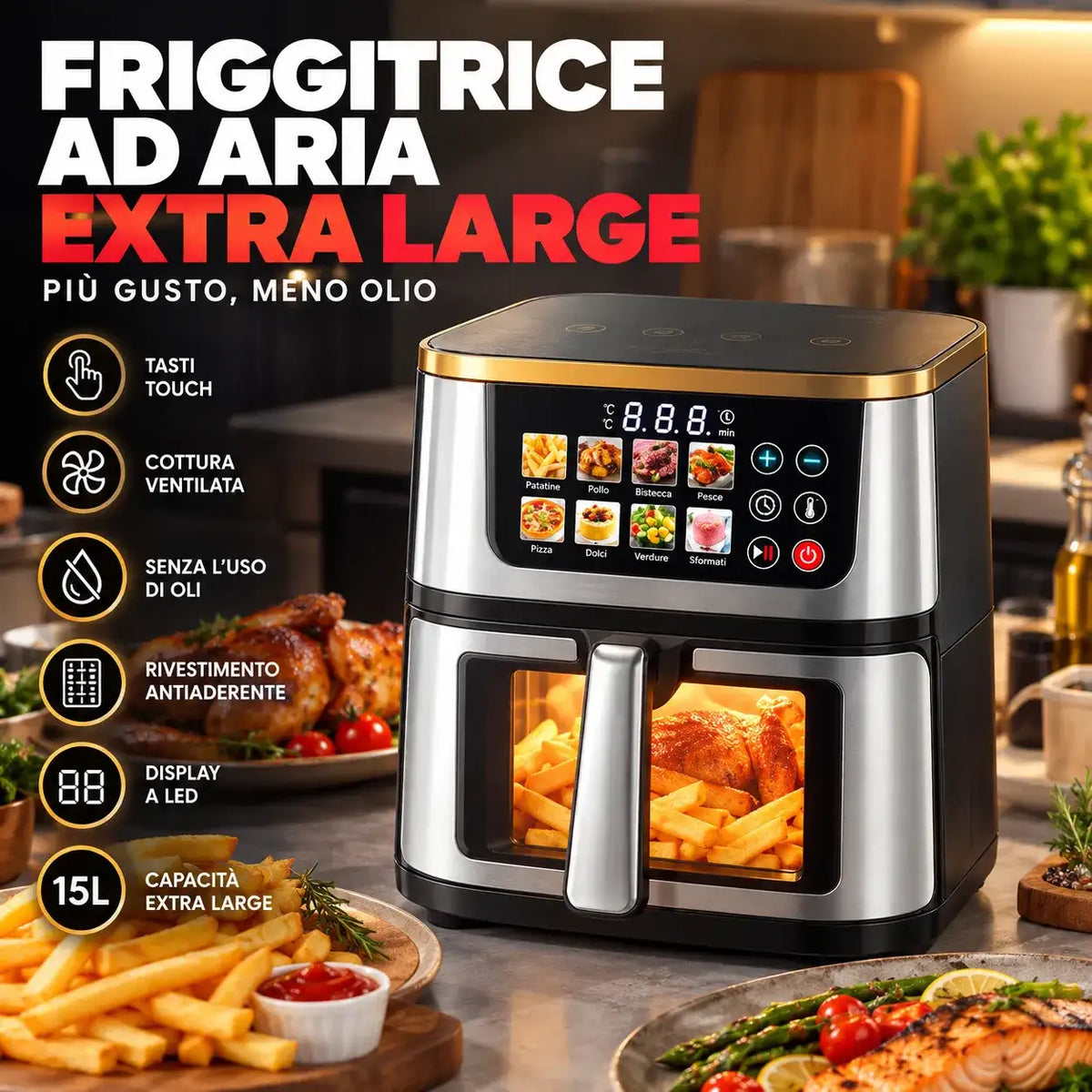 Friggitrice ad Aria 10LT - MercatoneSmart.it
