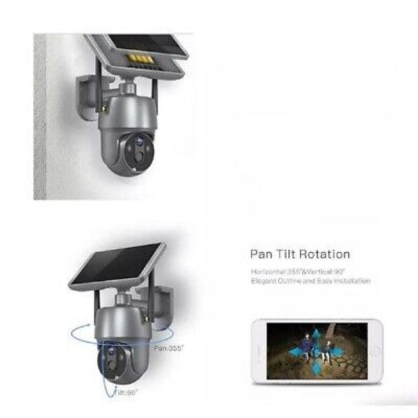Camera con pannello solare wifi p2p 355° 12a 3,6mm audio bidirezionale q-sx01