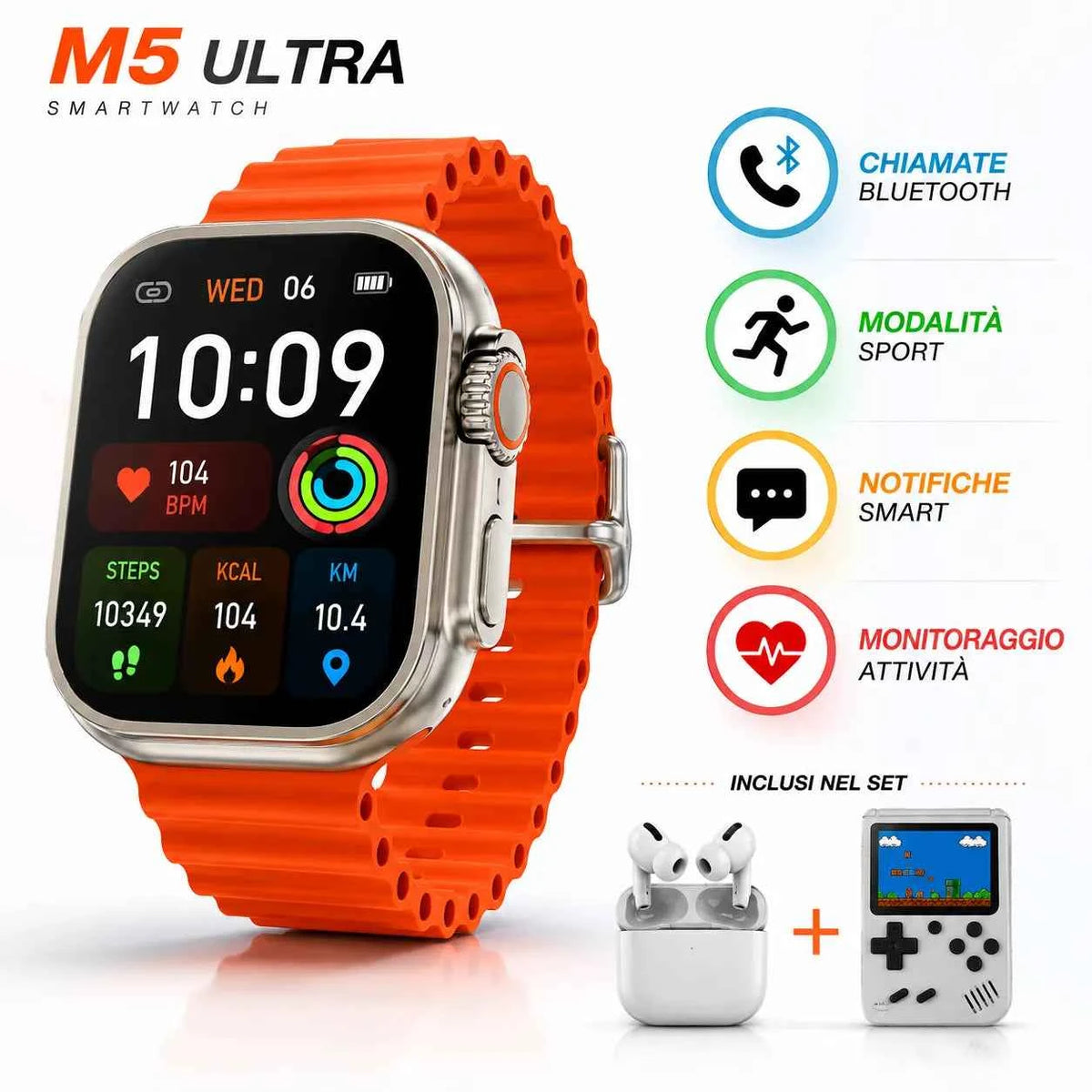 Smartwatch M5 Ultra 3in1 - MercatoneSmart.it