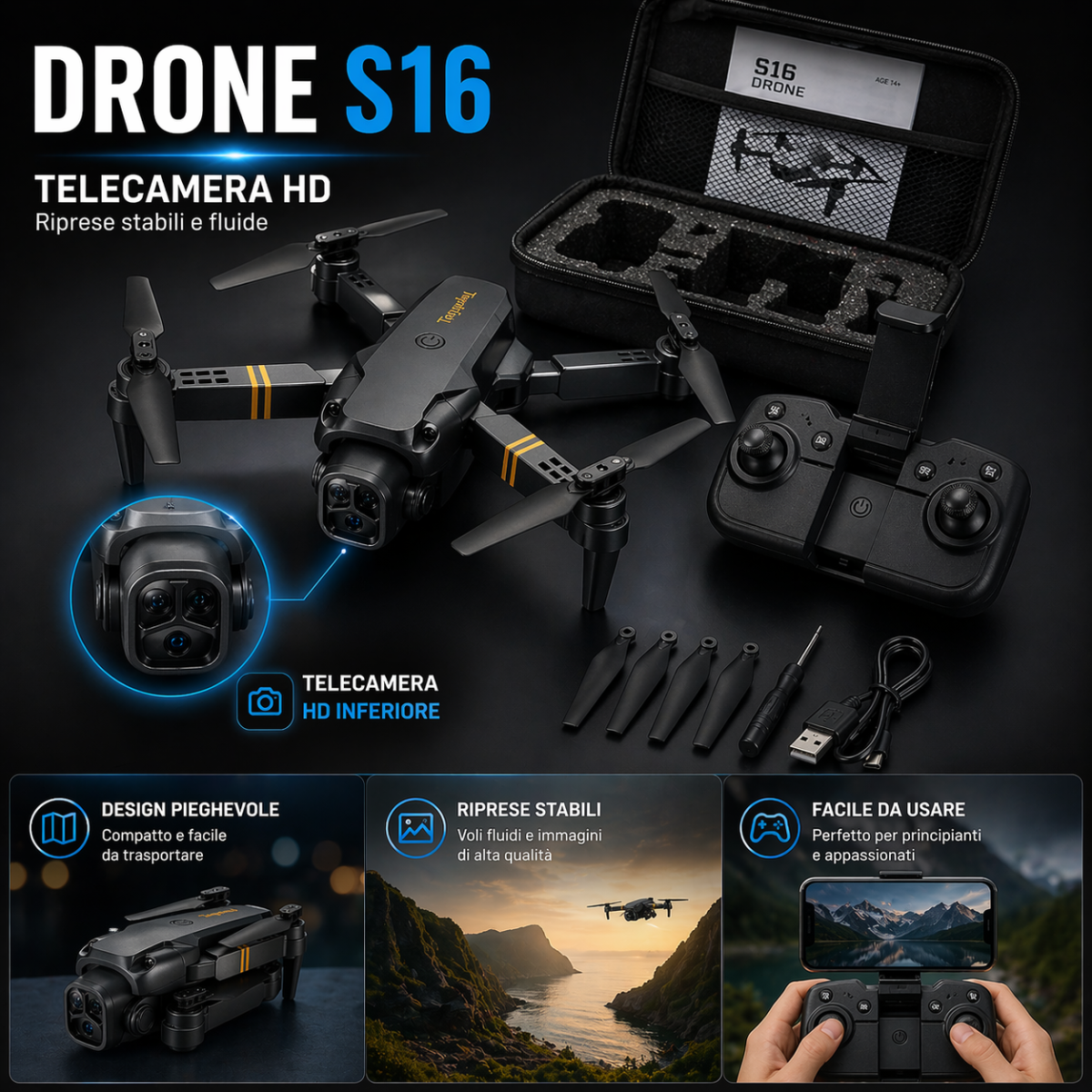 Drone S16 WiFi 4K - MercatoneSmart.it
