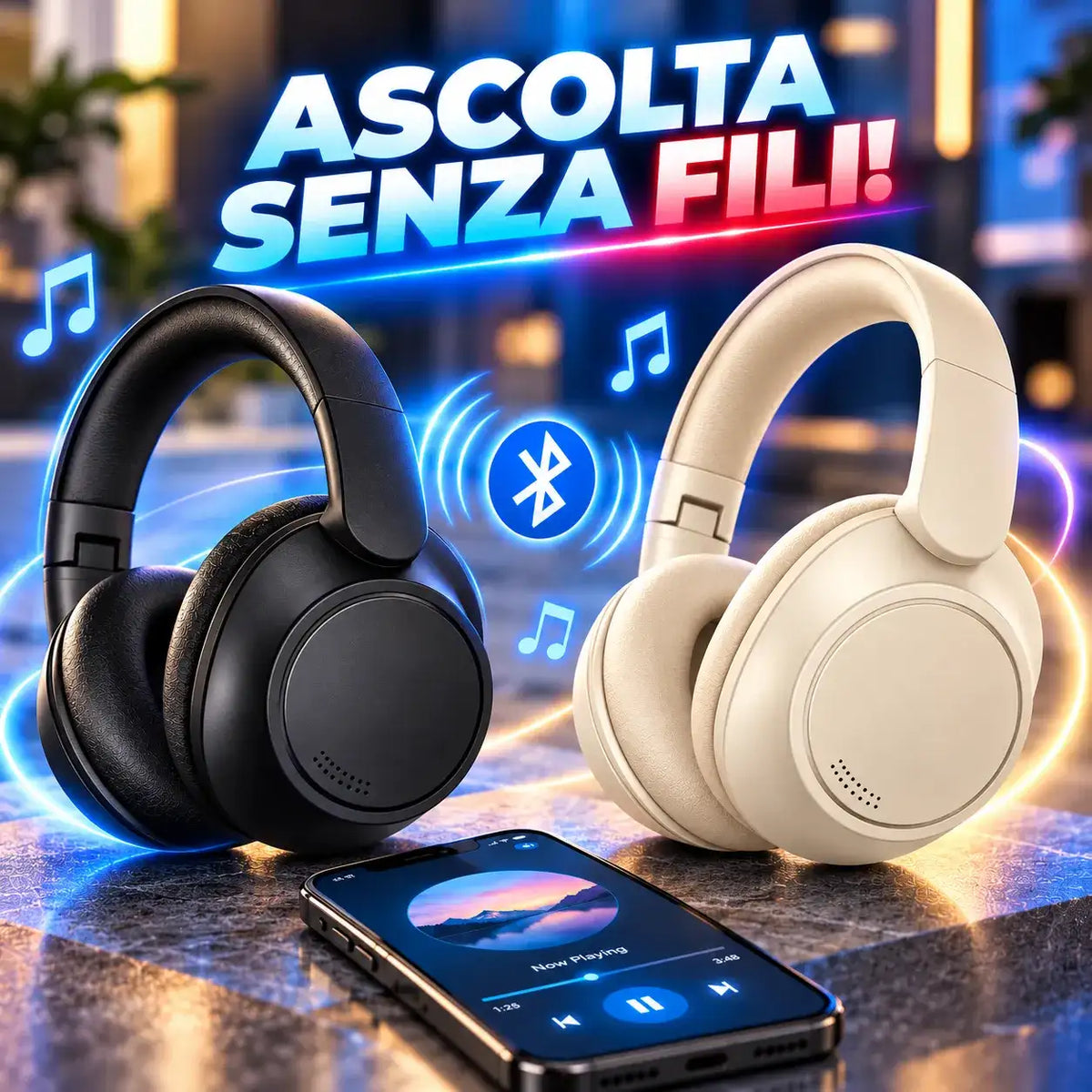 Cuffie Bluetooth Wireless Over-Ear