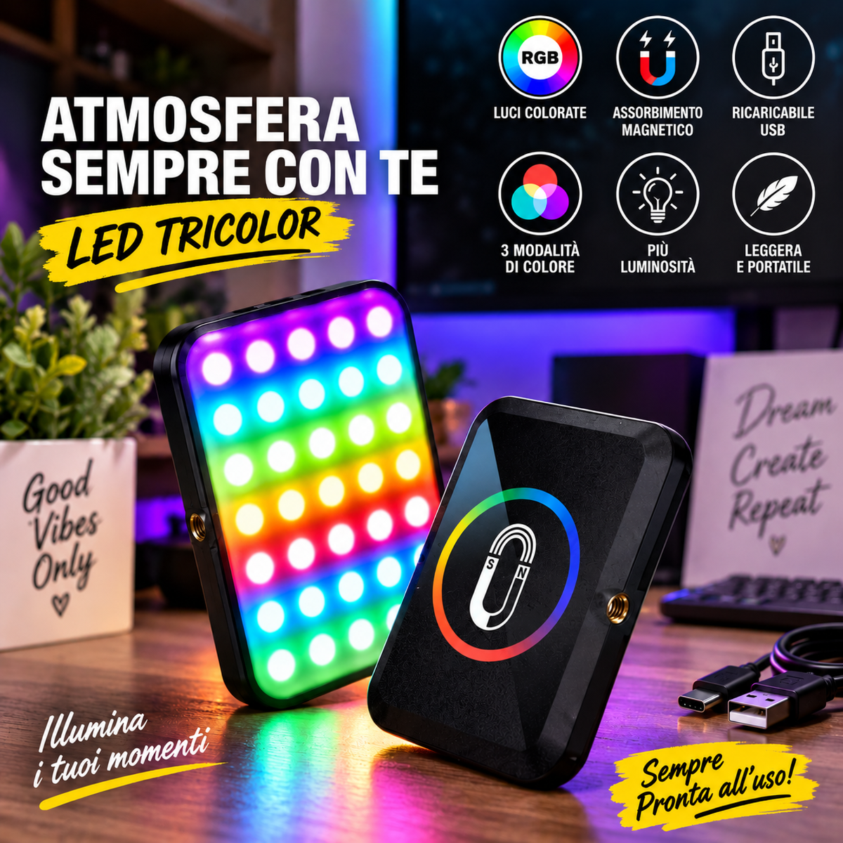 Pannello LED RGB Magnetico