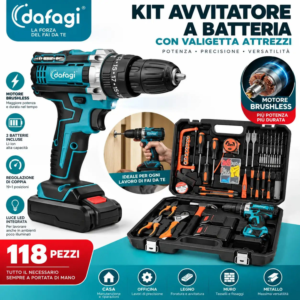 Kit Valigetta Attrezzi 118 Pezzi - MercatoneSmart.it