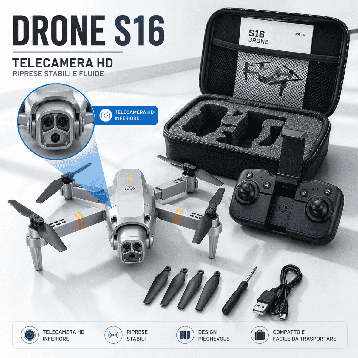 Drone S16 WiFi 4K - MercatoneSmart.it