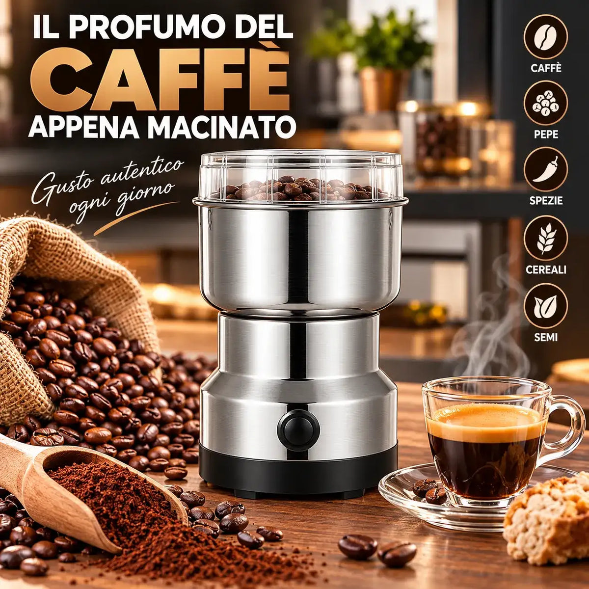 Macinacaffè Elettrico 300W - MercatoneSmart.it