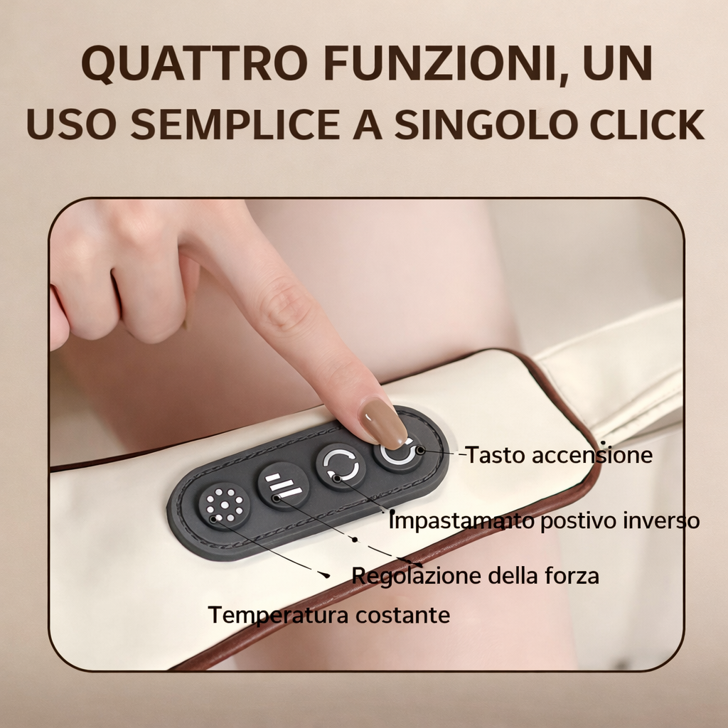 Massaggiatore Elettrico Senza Fili per Collo e Spalle – Portatile con Funzione Calore, Ideale per Casa, Ufficio e Auto
