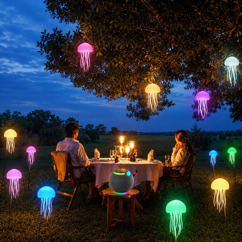 Lampada Medusa LED RGB Ricaricabile con Sensore Sonoro – Luce Innovativa Notturna Atmosfera Oceanica