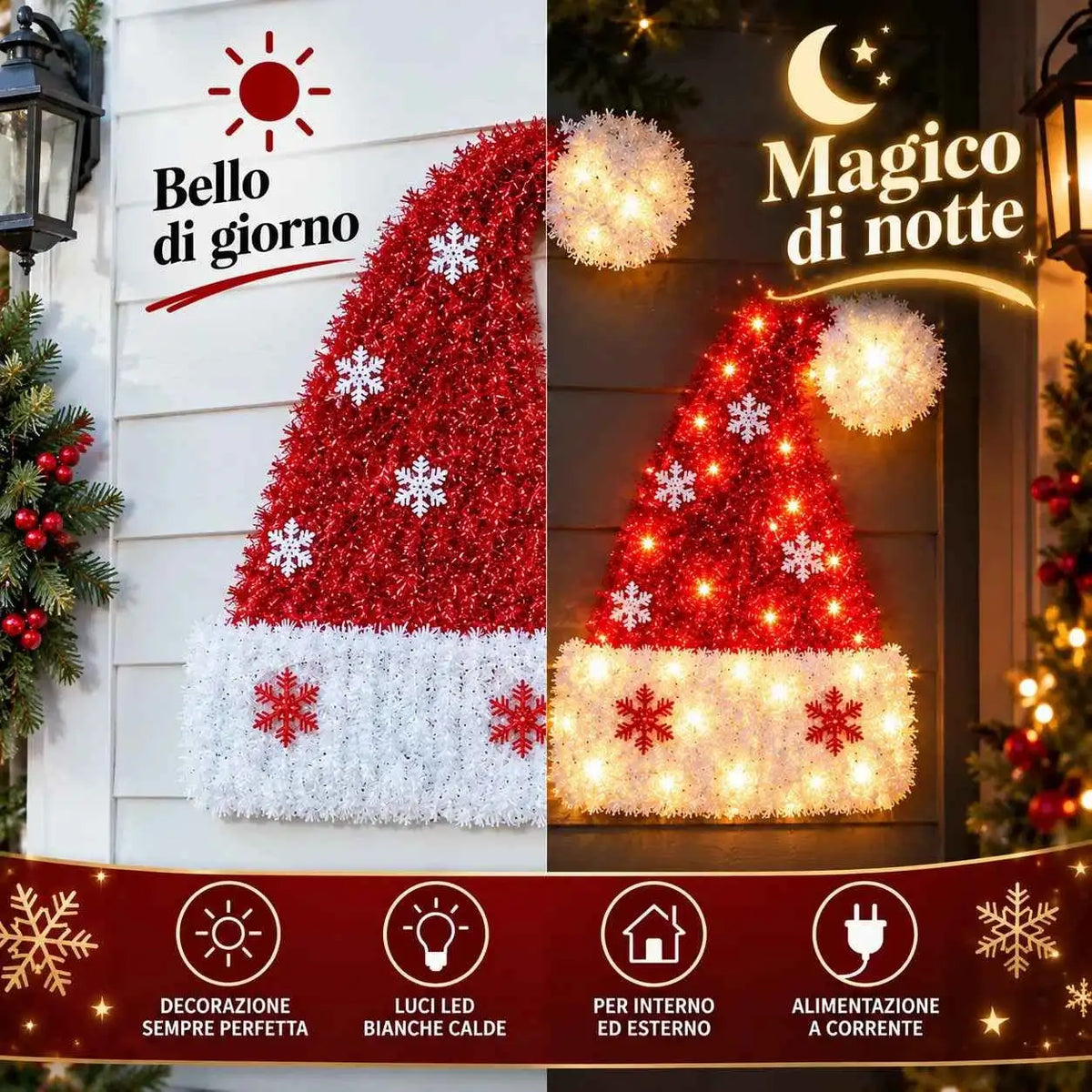 Decorazione Cappello di Babbo Natale - MercatoneSmart.it