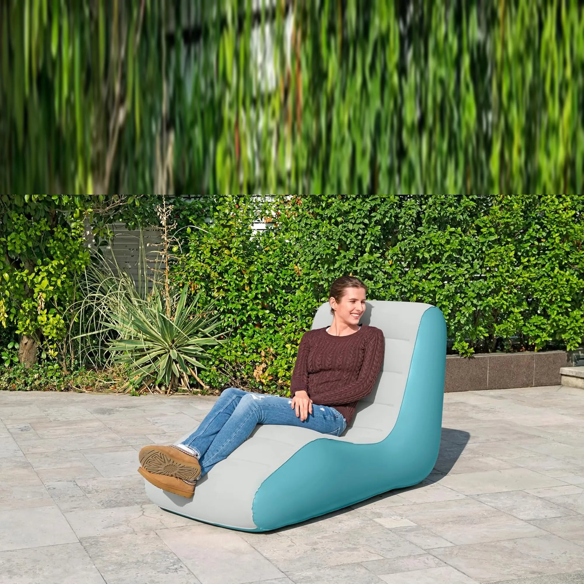 Sdraio Gonfiabile Bestway Leisure Luxe Chaise 133x79x88 cm | Poltrona Ergonomica da Interno ed Esterno | Gonfiaggio Rapido con Valvola a 2 Vie