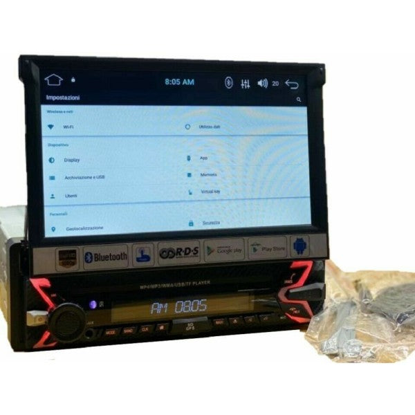 Autoradio 1 din schermo a scomparsa 7" auto touch bluetooth usb sd camera