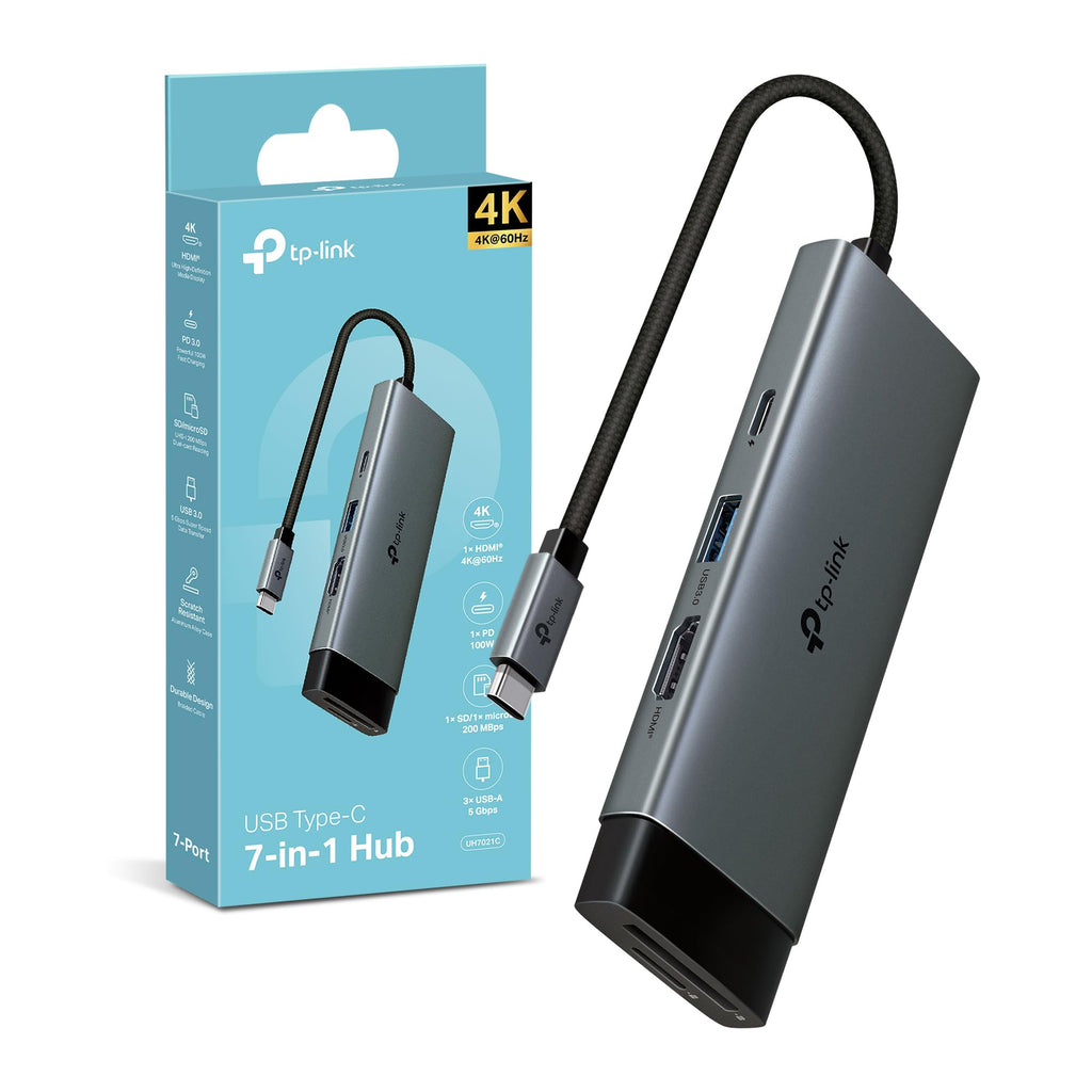 UH7021C Hub USB C 7 in 1, HDMI 4K@60Hz, SD & MicroSD UHS-I TP-Link Showroom viveresmart.store & augmentedrealityoffers.com - P. IVA 02867250694 - DI PENTA ALESSIO - VIALE NETTUNO 167, 66023, FRANCAVILLA AL MARE (CH) - REA CH-438573