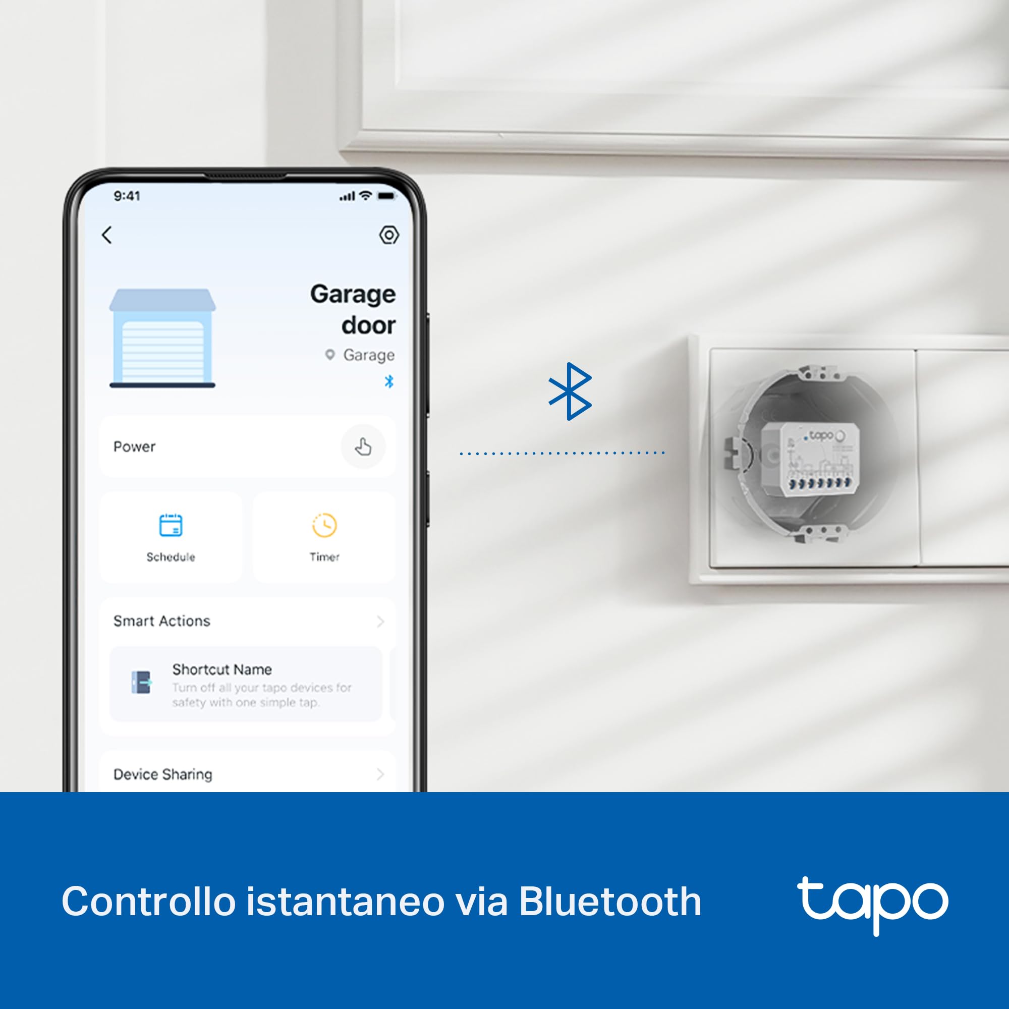 Tapo S110E Relè Interruttore con Misurazione di Consumo, Intelligente WiFi e Bluetooth a 1 Canale 10A