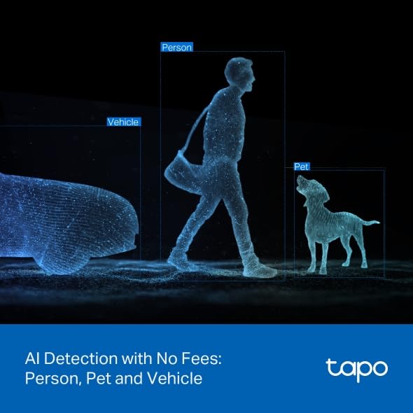 Tapo C545D Telecamera Wi-Fi Esterno/Interno Doppio Obbiettivo 2K 3MP, 360° Visuale, Visione Notturna a Colori, Rilevamento AI,⚠️Non a batteria