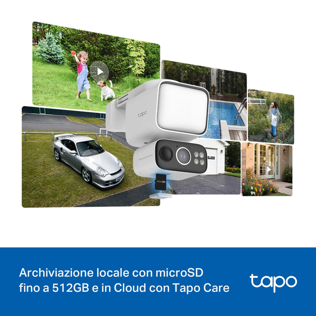 Tapo C615F KIT Telecamera WiFi Esterno 2K 3MP Senza Fili con Pannello Solare, Tracking AI 360°, Batteria 10400mAh