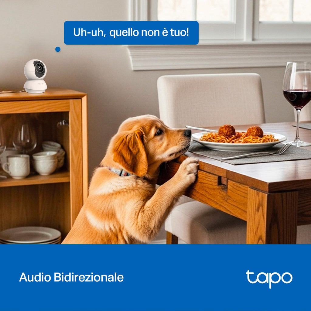 Tapo C250 Telecamera Wi-Fi Interno 4K 8MP, 360° Visuale, Rilevamento AI Persone/Animali/Neonati, Visione Notturna IR TP-Link Showroom viveresmart.store & augmentedrealityoffers.com - P. IVA 02867250694 - DI PENTA ALESSIO - VIALE NETTUNO 167, 66023, FRANCAVILLA AL MARE (CH) - REA CH-438573