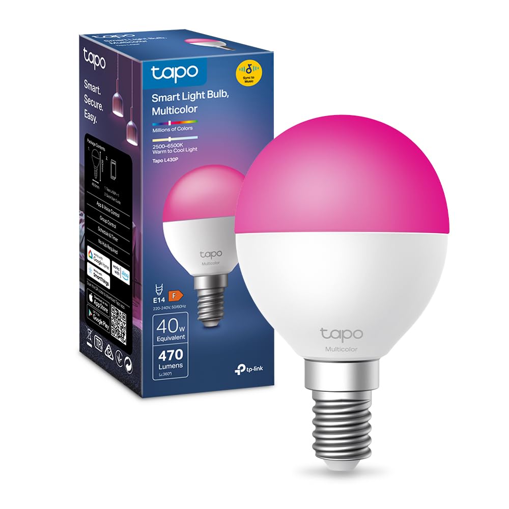 Tapo L430P Lampadina Smart Wi-Fi E14, Multicolore, Dimmerabile, Controllo Alexa e Google TP-Link Showroom viveresmart.store & augmentedrealityoffers.com - P. IVA 02867250694 - DI PENTA ALESSIO - VIALE NETTUNO 167, 66023, FRANCAVILLA AL MARE (CH) - REA CH-438573