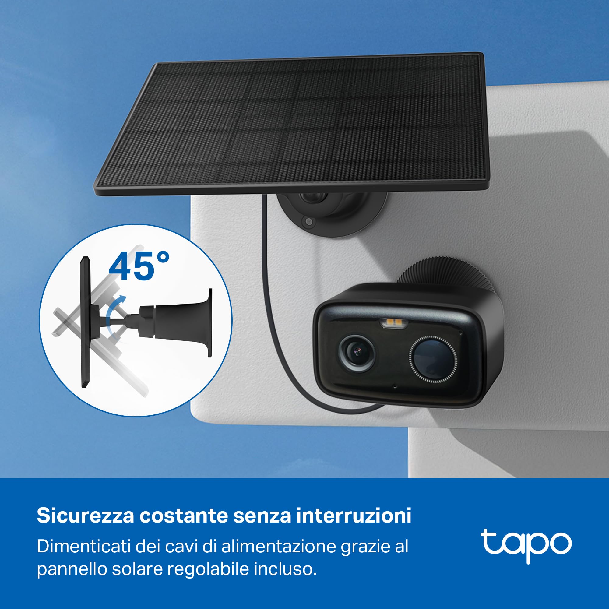 Tapo C401 KIT Telecamera Wi-Fi Esterno a Batteria 1080P 2MP con Panello Solare, Rilevamento Persone AI, Visione Notturna a Colori, IP65 TP-Link Showroom viveresmart.store & augmentedrealityoffers.com - P. IVA 02867250694 - DI PENTA ALESSIO - VIALE NETTUNO 167, 66023, FRANCAVILLA AL MARE (CH) - REA CH-438573