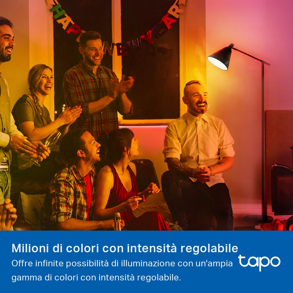 Tapo L430P Lampadina Smart Wi-Fi E14, Multicolore, Dimmerabile, Controllo Alexa e Google TP-Link Showroom viveresmart.store & augmentedrealityoffers.com - P. IVA 02867250694 - DI PENTA ALESSIO - VIALE NETTUNO 167, 66023, FRANCAVILLA AL MARE (CH) - REA CH-438573