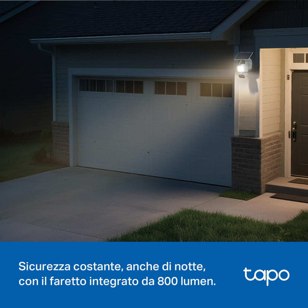 Tapo C615F KIT Telecamera WiFi Esterno 2K 3MP Senza Fili con Pannello Solare, Tracking AI 360°, Batteria 10400mAh