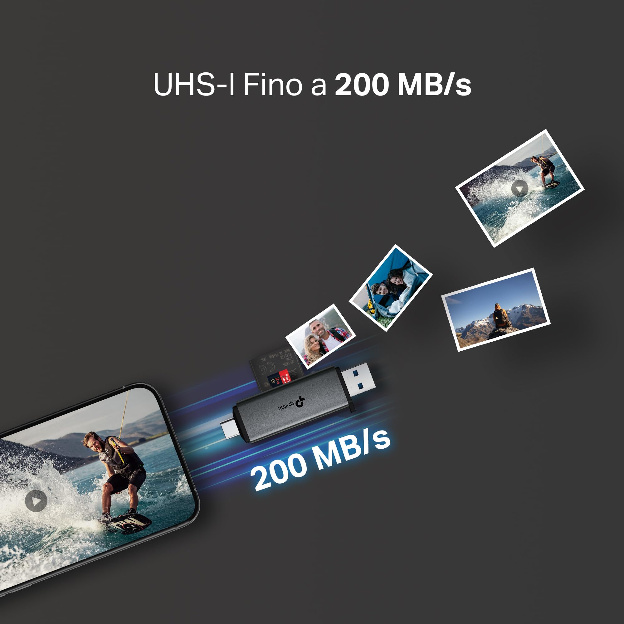 UA430D Lettore di Schede SD & MicroSD, USB 3.0 Type-C & A TP-Link Showroom viveresmart.store & augmentedrealityoffers.com - P. IVA 02867250694 - DI PENTA ALESSIO - VIALE NETTUNO 167, 66023, FRANCAVILLA AL MARE (CH) - REA CH-438573