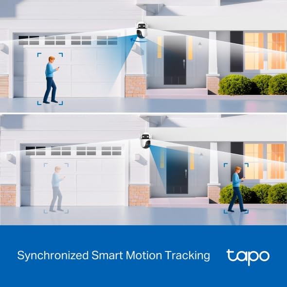 Tapo C545D Telecamera Wi-Fi Esterno/Interno Doppio Obbiettivo 2K 3MP, 360° Visuale, Visione Notturna a Colori, Rilevamento AI,⚠️Non a batteria