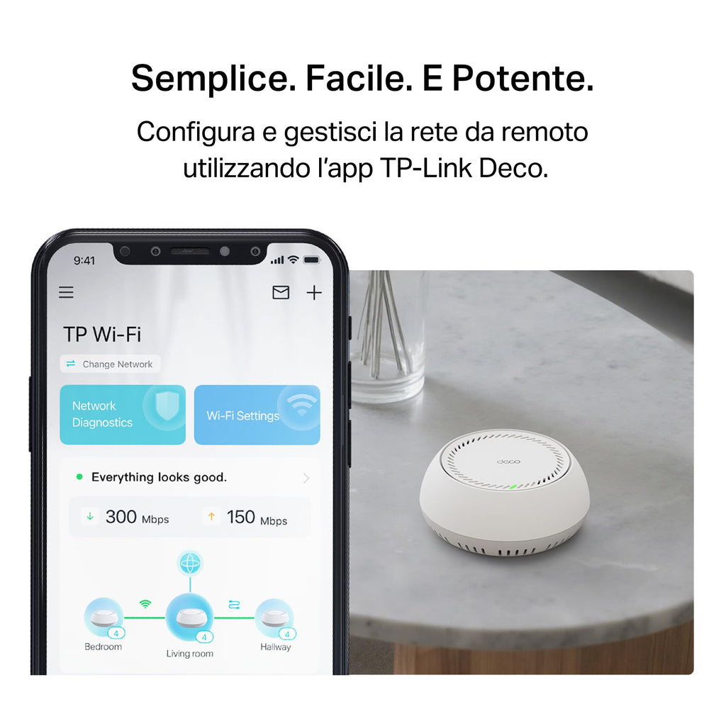 Deco BE65-PoE Sistema Mesh Wi-Fi 7 Tri-Band BE11000Mbps, 2 Porte 5Gbps, Supporto PoE, 3pz