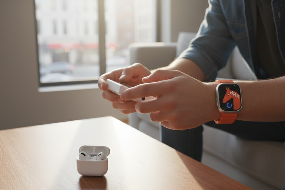 Bundle 3 in 1: Smartwatch M5 Ultra + Auricolari Wireless TWS + Mini Console di Gioco Portatile