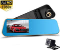 Kit con specchietto per auto e dash cam schermo da 4.3 pollici risoluzione 1080p doppia lente con registratore e telecamera posteriore