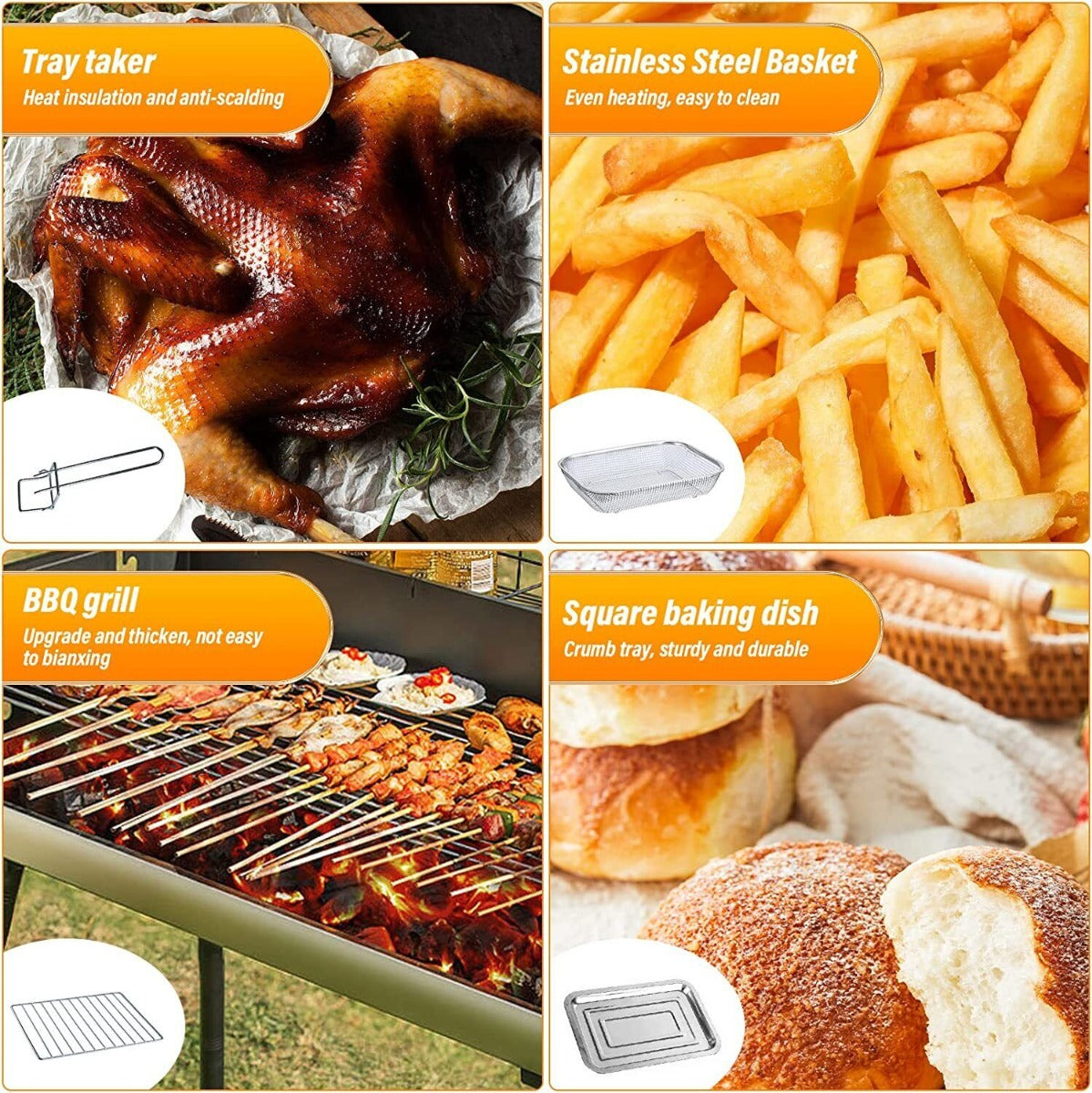 Friggitrice ad aria calda 15 litri 1400w senza olio touch screen lcd
