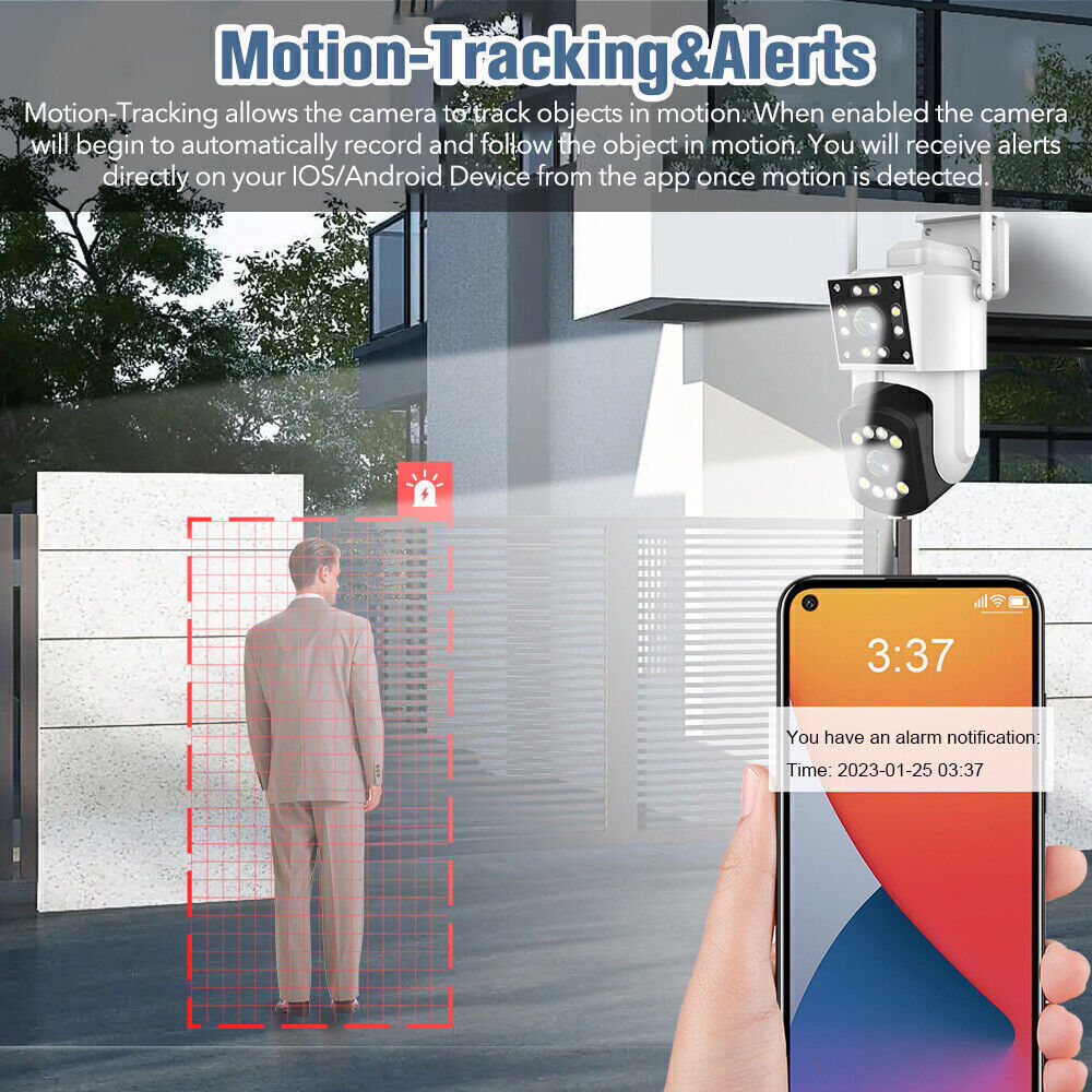 Telecamera di sicurezza WiFi 4 megapixel doppio obiettivo esterno