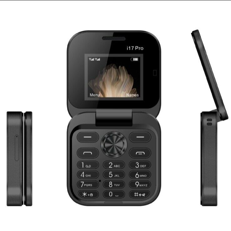 Telefono cellulare i17Pro mini flip scheda SIM 2G piccolo display cellulare pieghevole