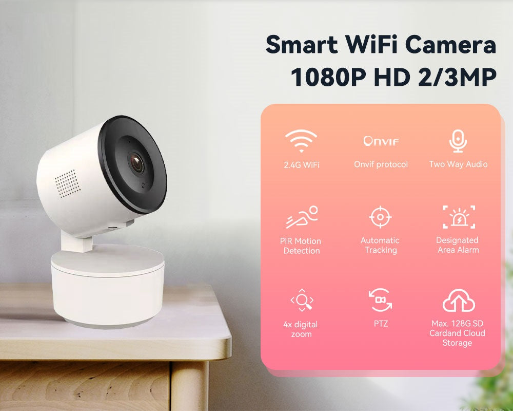 Smart WiFi 3MP IP Camera Security Rilevamento automatico del movimento Citofono vocale