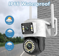 Telecamera IP WiFi da Esterno 4MP Doppio Obiettivo con Visione Notturna a Colori Monitoraggio Remoto tramite App